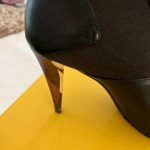 Fendi Black leather booties